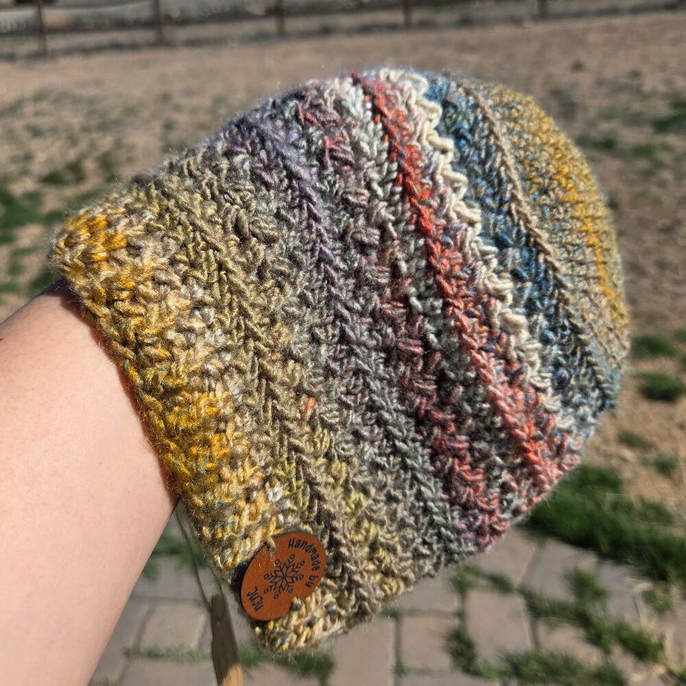 Artisan Handmade Crochet "Spice Market" Cozy Boho Beanie Hat - Picture 4 of 6